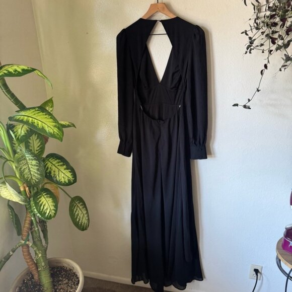 Lulus | Talk About Divine Black Long Sleeve Backless Maxi Dress - Picture 6 of 7